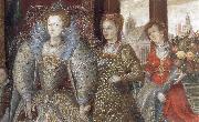 unknow artist Queen Elizabeth i leads in Peace and Plenty from a Garden Sweden oil painting reproduction